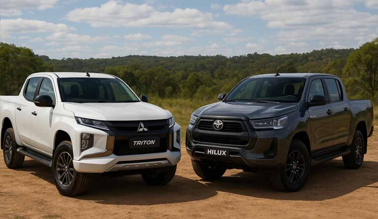 Mitsubishi Triton vs Toyota Hilux 2025: spesifikasi, performa mesin, fitur keselamatan, desain, harga, hingga kelebihan dan kekurangannya.